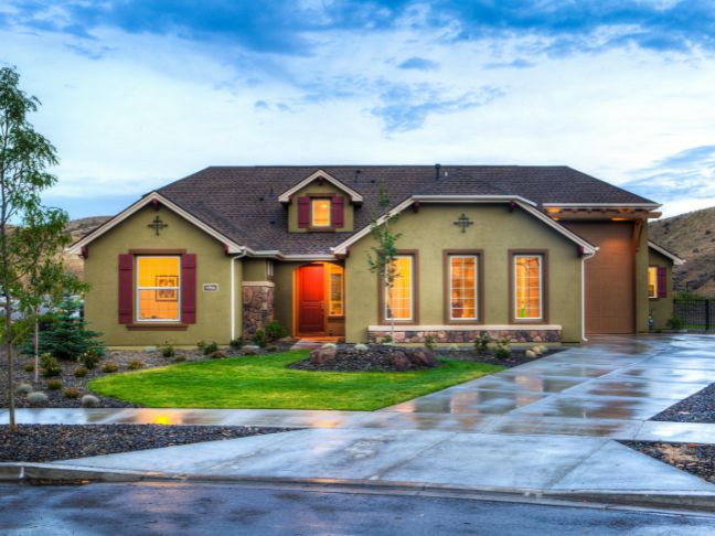 lighted-beige-house